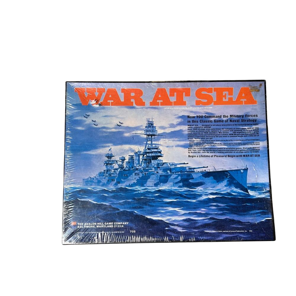 AVALON HILL War At Sea Board Game WWII Naval Strategy Vintage 1976 Sealed NEW